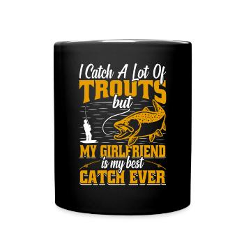 Funny Fishing Men Women - Tasse einfarbig - Schwarz - Vorne