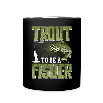 Funny Fishing Men Women - Tasse einfarbig - Schwarz - Vorne