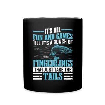 Funny Fishing Men Women - Tasse einfarbig - Schwarz - Vorne