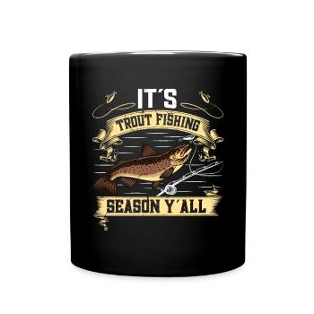 Funny Fishing Men Women - Tasse einfarbig - Schwarz - Vorne