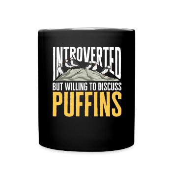 puffin puffin auke birds Lunde - Full Colour Mug - black - Front