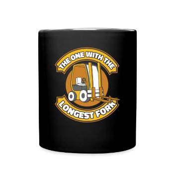 The One With The Longest Fork Rough Terrain Forklift - Full Colour Mug - black - Front