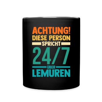 Lemur - Tasse einfarbig - Schwarz - Vorne