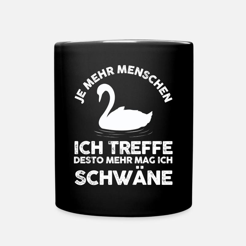 Schwan - Tasse einfarbig - Schwarz