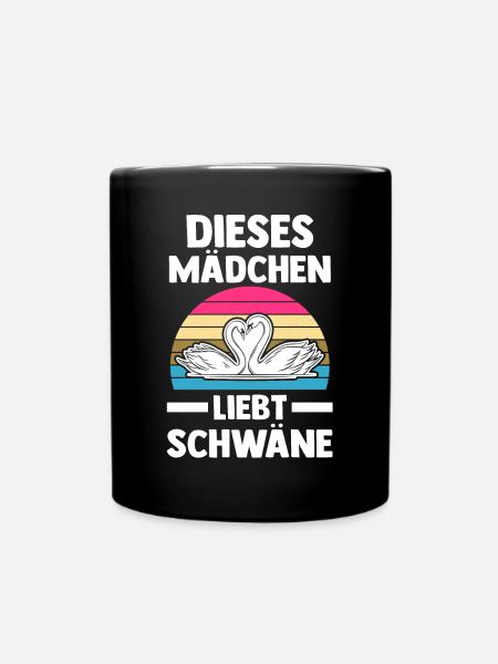 Schwan - Tasse einfarbig - Schwarz