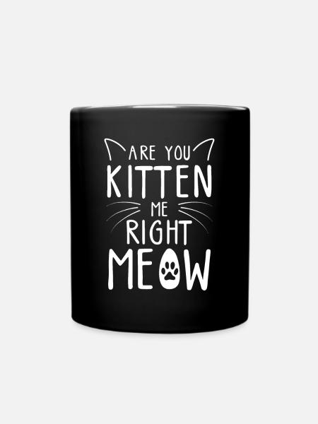 Are You Kitten Me Right Meow - Funny Cat Lover Kit - Mug uni - noir