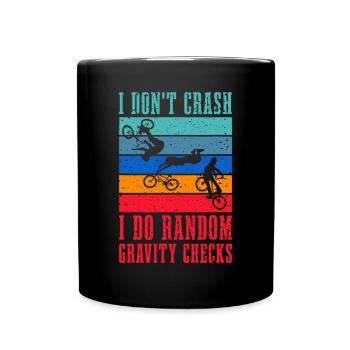 Fun Mountain Bike Biking Downhill Motocross & Cycl - Full Colour Mug - black - Front