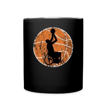 Rollstuhlbasketball Rollstuhl Basketball Spieler - Tasse einfarbig - Schwarz - Vorne