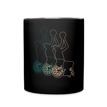 Rollstuhlbasketball Rollstuhl Basketball Retro - Tasse einfarbig - Schwarz - Vorne
