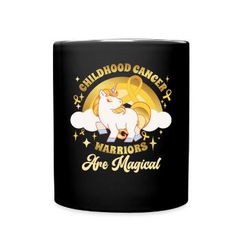 Childhood Cancer Warriors Are Magical - Full Colour Mug - black - Front