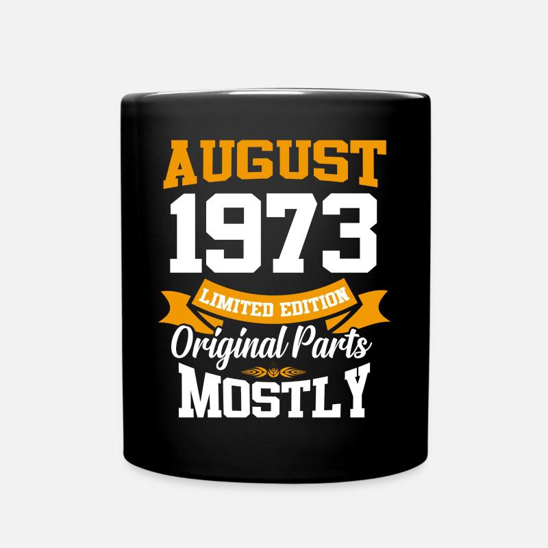 August 1973 Vintage Geburtstag Geschenk - Tasse einfarbig - Schwarz