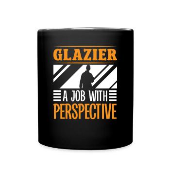 Glaser Glazier Job With Perspective Glaserarbeiter - Full Colour Mug - black - Front