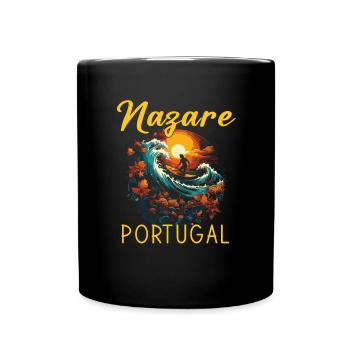 Nazare, Portugal - Full Colour Mug - black - Front