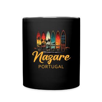 Nazare, Portugal - Full Colour Mug - black - Front