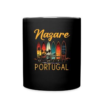 Nazare, Portugal - Full Colour Mug - black - Front