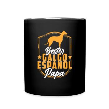 Bester Galgo Espanol Papa Spanischer Windhund - Tasse einfarbig - Schwarz - Vorne