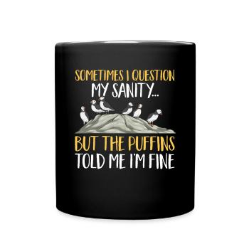 puffin puffin auke birds Lunde - Full Colour Mug - black - Front
