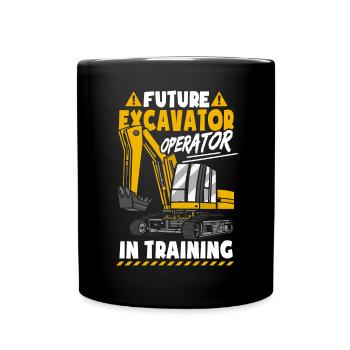 Future Excavator Operator - Full Colour Mug - black - Front