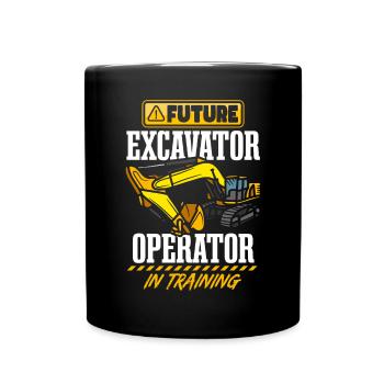 Future Excavator Operator - Full Colour Mug - black - Front