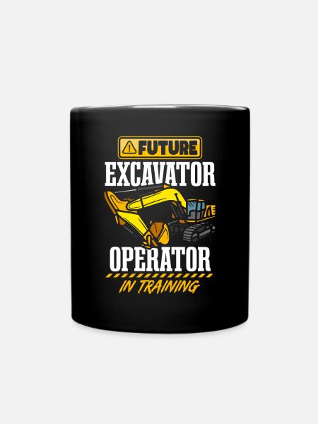 Zukünftiger Baggerfahrer - Tasse einfarbig - Schwarz