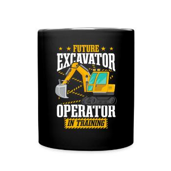 Excavator Operator In Training - Full Colour Mug - black - Front