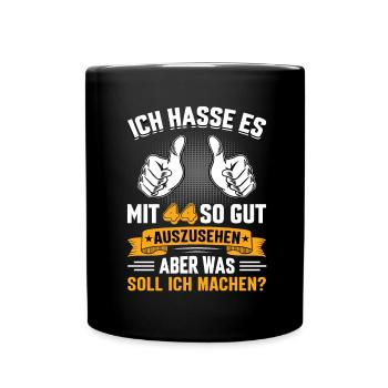 44 Geburtstag 44 Jahre 44 Lebensjahr 44 Lebenalter - Tasse einfarbig - Schwarz - Vorne