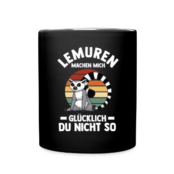 Lemur - Tasse einfarbig - Schwarz - Vorne