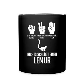 Lemur - Tasse einfarbig - Schwarz - Vorne