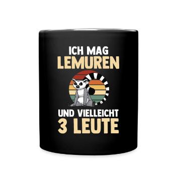 Lemur - Tasse einfarbig - Schwarz - Vorne