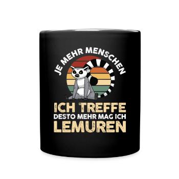 Lemur - Tasse einfarbig - Schwarz - Vorne