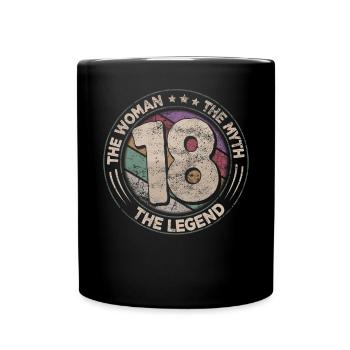 18th Birthday The Legend Retro 18 Year Old Woman - Full Colour Mug - black - Front