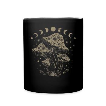 Boho Pilze Cottage Core Aesthetic Goblincore - Tasse einfarbig - Schwarz - Vorne