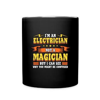Electricians I'm An Electrician Not A Magician Wir - Full Colour Mug - black - Front