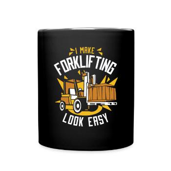 I Make Forklifting Look Easy Forklift Driver - Full Colour Mug - black - Front
