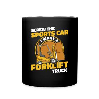 Vis le conducteur de chariot élévateur de voiture de sport - Mug uni - noir - Devant