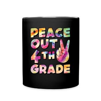 Peace Out 1. Klasse Letzter Schultag - Tasse einfarbig - Schwarz - Vorne