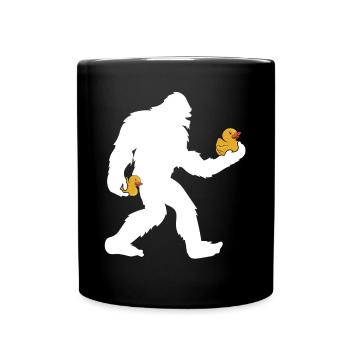 Sasquatch Big Foot Yetti Kids Rubber Duck - Full Colour Mug - black - Front