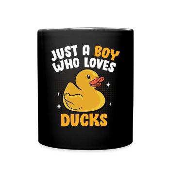 Just A Boy Who Loves Rubber Ducks Duckling Funny D - Tasse einfarbig - Schwarz - Vorne