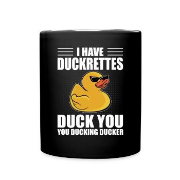 Canard en caoutchouc Canard jaune Canard de bain J’ai Duc - Mug uni - noir - Devant