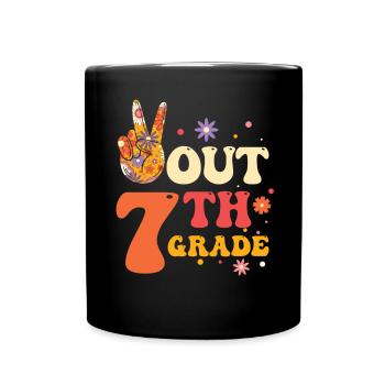 Peace Out 1. Klasse Letzter Schultag - Tasse einfarbig - Schwarz - Vorne