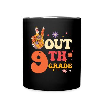 Peace Out 1. Klasse Letzter Schultag - Tasse einfarbig - Schwarz - Vorne