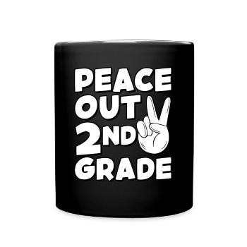 Peace Out 1. Klasse Letzter Schultag - Tasse einfarbig - Schwarz - Vorne