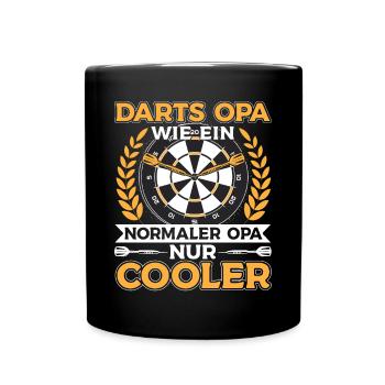 Darts Opa wie ein normaler Opa nur cooler - Tasse einfarbig - Schwarz - Vorne