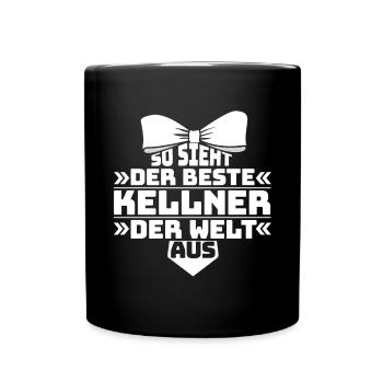 Kellner Servierkraft - Tasse einfarbig - Schwarz - Vorne
