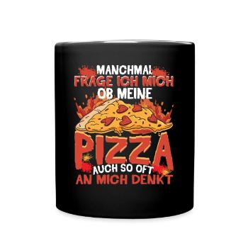 Pizza Liebhaber Pizzeria Pizzaofen Essen - Tasse einfarbig - Schwarz - Vorne