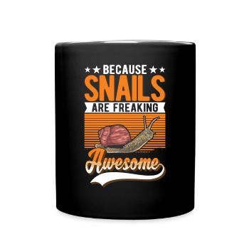 Snail Gift Vineyard Snail - Full Colour Mug - black - Front
