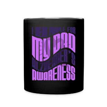 Je porte du violet pour mon père Alzheimer - Mug uni - noir - Devant