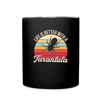 Spinnennetz Vogelspinne Spinnentier Spinnenliebhaber - Tasse einfarbig - Schwarz - Vorne