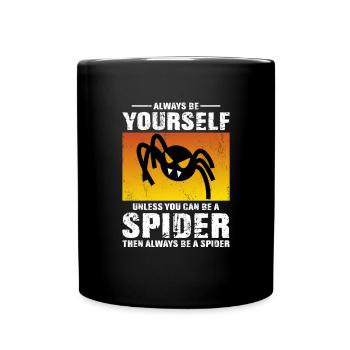Spinnennetz Vogelspinne Spinnentier Spinnenliebhaber - Tasse einfarbig - Schwarz - Vorne