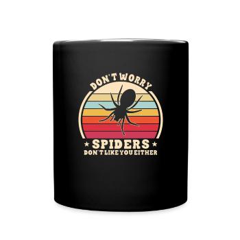 Spinnennetz Vogelspinne Spinnentier Spinnenliebhaber - Tasse einfarbig - Schwarz - Vorne